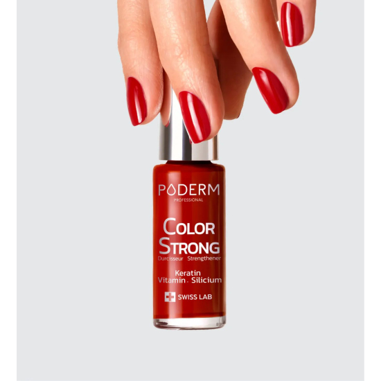 Slika produkta PODERM color strong utrjevalni barvni lak (RED ALLURE)