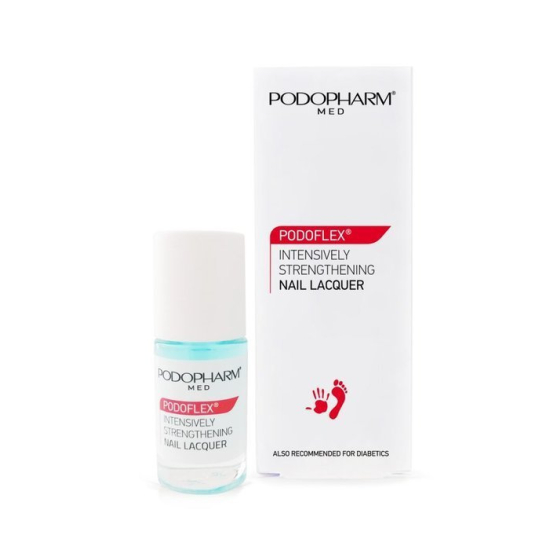 Prikazujem sliko PODOPHARM PODOFLEX Intenzivno krepilni lak za nohte Slika produkta PODOPHARM PODOFLEX Intenzivno krepilni lak za nohte